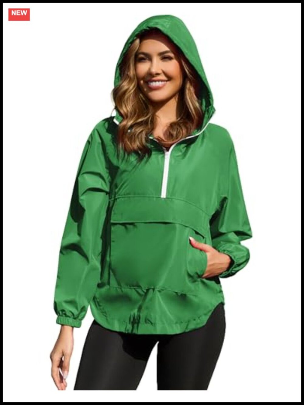 Women's Packable Waterproof Rain Jacket Lightweight Hooded Windbreaker Pullover